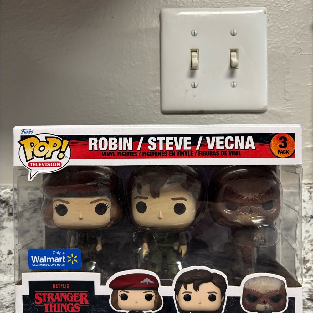 Funko Pop Robin, Steve, Vecna Vinyl Figures